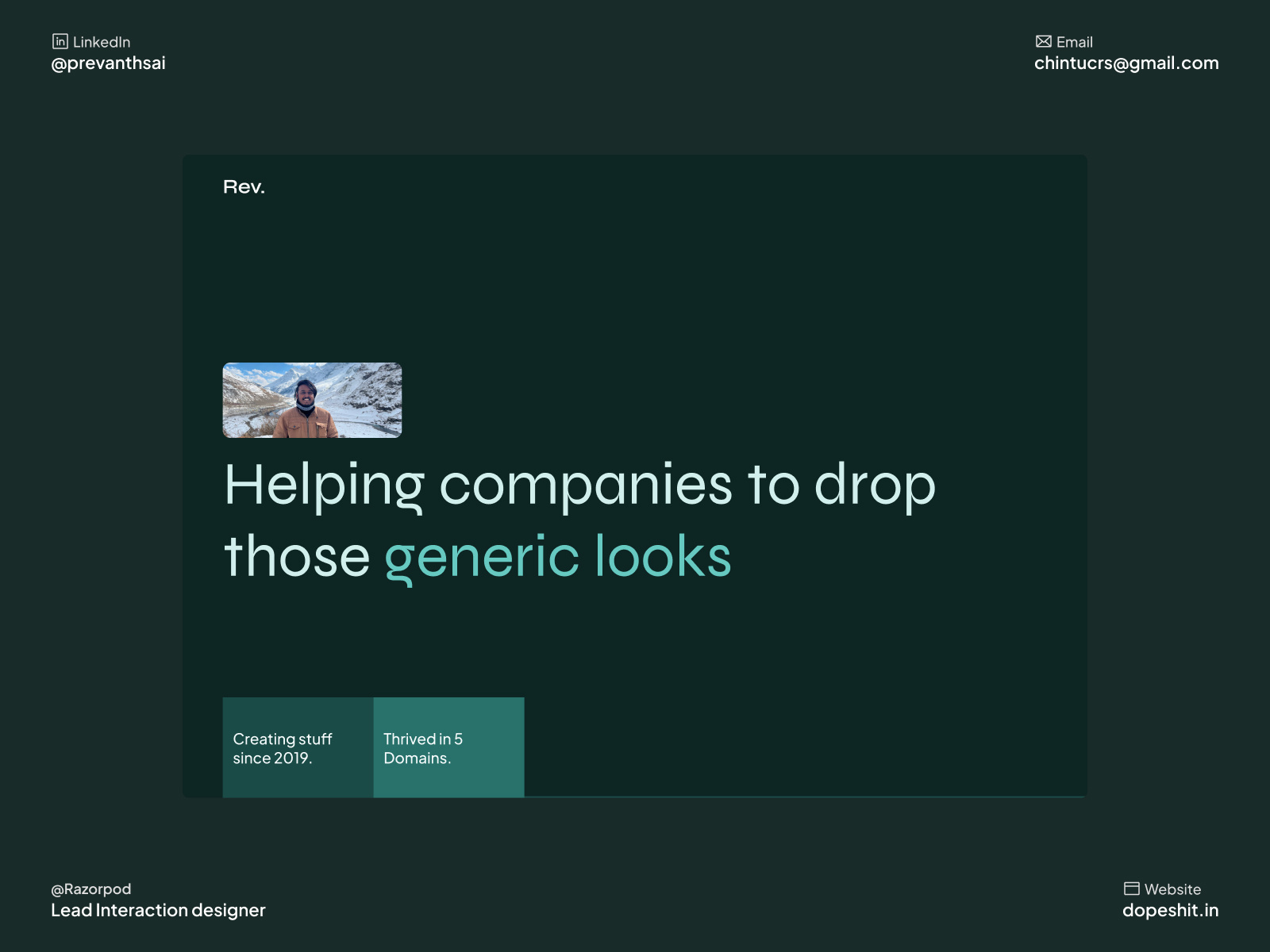 Revanth A Multidisciplinary Designer portfolio by Revanth on Dribbble