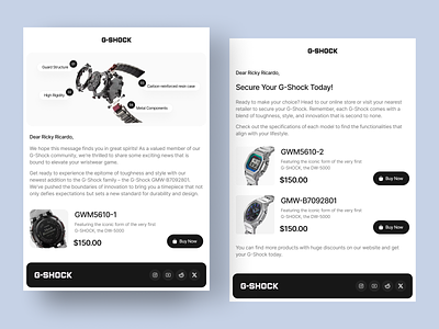 G-SHOCK - Watch Brand Email Template catalog e commerce email email offer email template g shock gmail marketplace newsletter newsletter template online news online store product design template ui design uiux watch design watch product web design yahoo