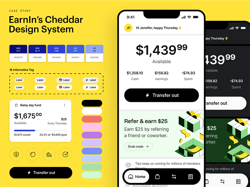 EarnIn's Cheddar Design System android design system consumer design system cross device design system dark mode dark mode design system design system device agnostic design system figma design system fintech design system ios design system multibrand design system multimode design system platform agnostic design system product design saas design system theme themeable design system ui unified design system ux