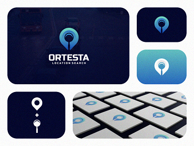 ORTESTA colorful design location logo logos modern pin vector