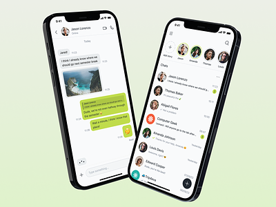 Limechat - Messaging App chat design green lime messaging mobile app social media ui ux