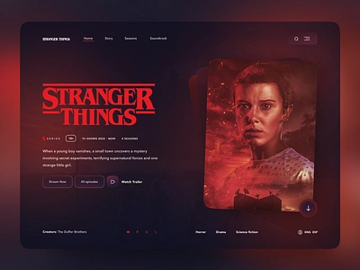 Stranger Things - Web Concept Design adobe photoshop chile design dribbble eleven figma graphic design illustrator interface netflix netflix series photoshop science fiction stranger things terror typography ui web web concept design web design