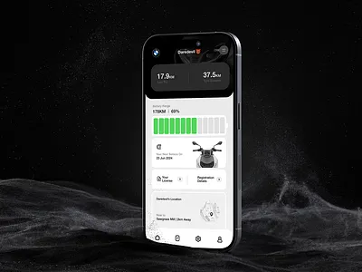 BMW CE - E Scooter Mobile App appdesign escooter app design evehicle interfacedesign mobile app mobile app design scooter app design ui uidesign user interface uxdesign