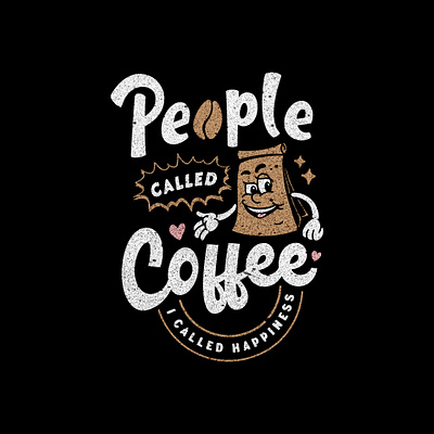 I Called Happiness branding character coffee design graphic design illustration logo mascot typo typography vector