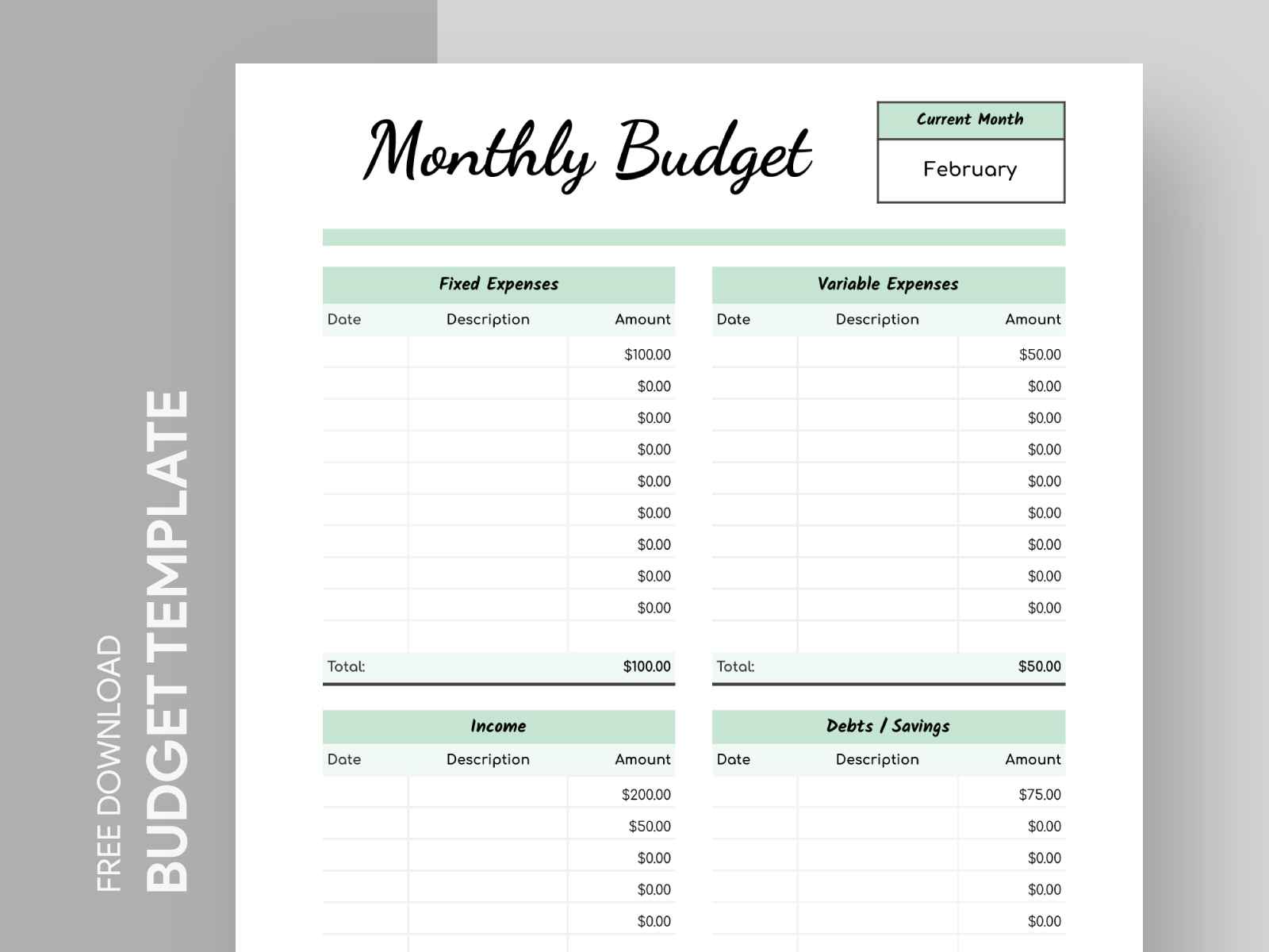 Printable Monthly Budget Free Google Sheets Template By Free Google ...