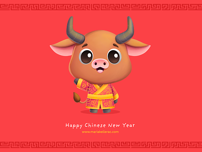 Chinese Zodiac / Ox 🐂 2024 cartoon character children chinese cute illustration kids mascot mexico new year ox procreate zodiac 牛