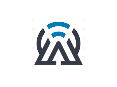 Letter A Wifi Logo a art branding connect design digital flat graphic design initial letter logo minimal modern monogram network sale signal simple tech wifi