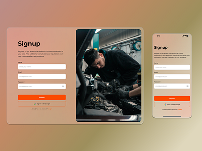 signup web and app design appdesign design figma signup ui uiux webdesign