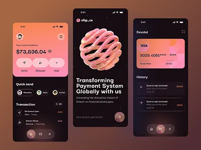 Fintech App UI account app creative app ui design finance financial app fintech ios app money money transfer ofspace pament receive send transaction transfer ui