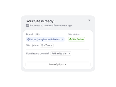 Site Popover Card app card component design system domain figma landing page light minimalist modal plan popover publish site status table ui ui design ui kit widget