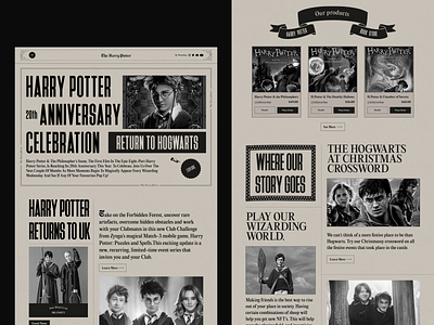 The Harry Potter News Website article blog concept editorial graphic design inspiration interface minimal blog minimalism monochromatic poetry retro story typography user interface web web design web layout website website design