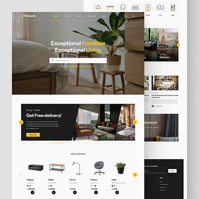 Pinnacle - Online Furniture Store e commerce furniture landing page store ui ux web