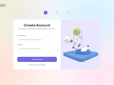 Sign Up Page Exploration 3d branding design figma landing page sign up ui uiux web web app web design