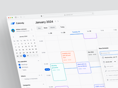 Calendy - Calendar Dashboard calendar dashboard design ui ux