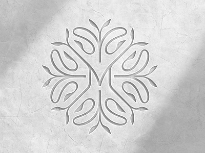 Maison Green Monogram aparment art nouveau brand branding decorative engrave flourish leaf leaves logo luxury brand luxury branding m marble monogram ornamental ornate property seal symbolmark