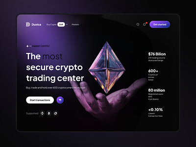 Crypto Landing Page design landingpage ui web design webui