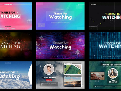 Outro Video Templates 3d animation branding canva templates canva video graphic design logo motion graphics outro video templates ui video editing