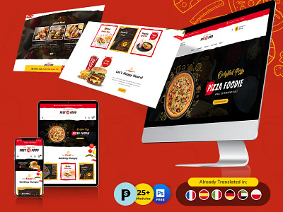 FastFood – eCommerce Multipurpose Responsive Theme burget cold design drinks ecommerce fast food illustration multipurpose online store opencart pizza prestashop shopify templatetrip theme woocommerce wordpress