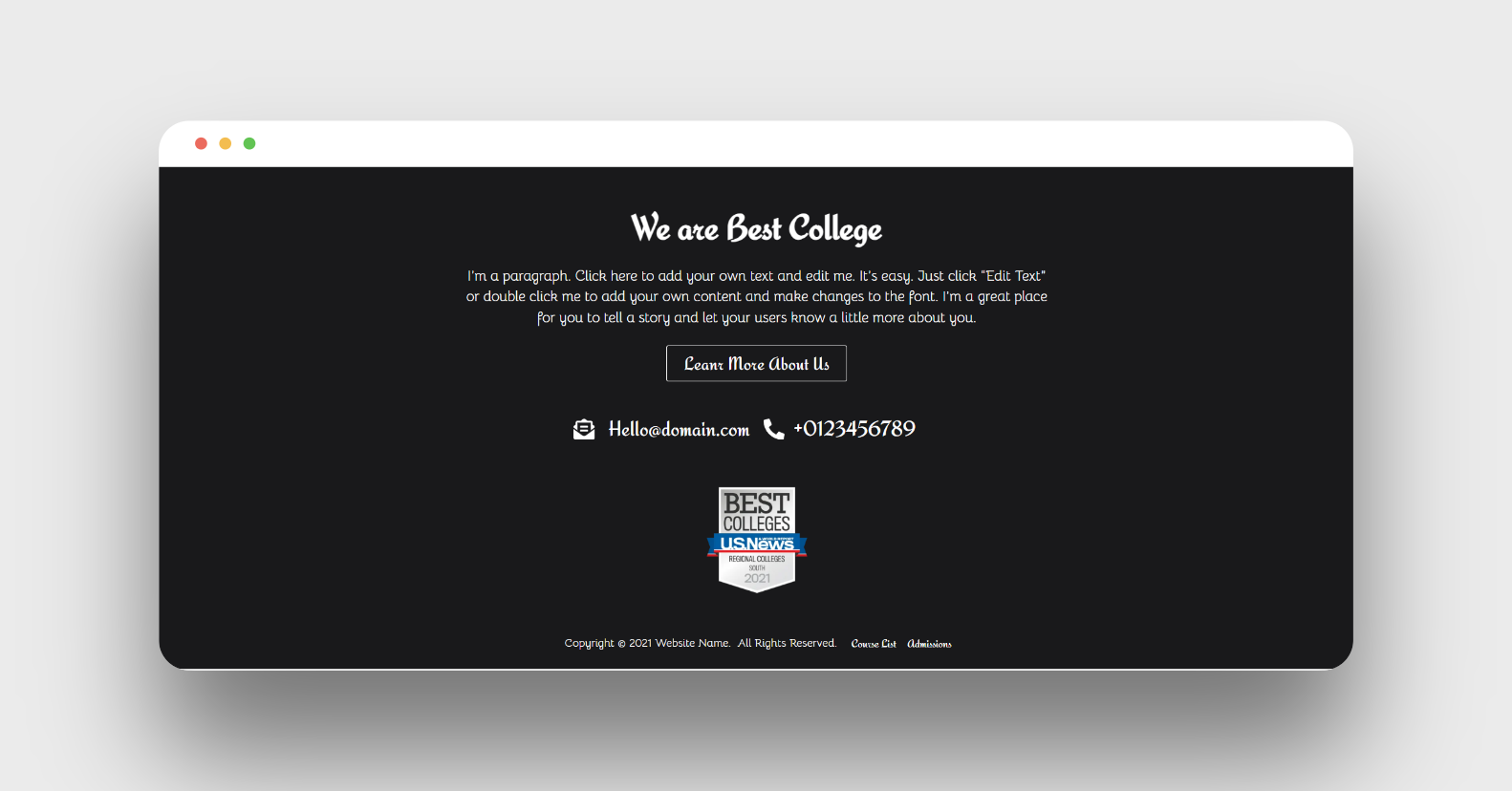 Free 56th College Elementor Footer branding elementor elementor footer elementor template footer mc design mc footer mc starter mc template template ui ux web design