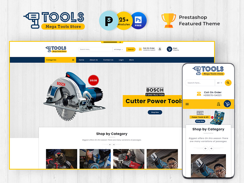 Power Equipment Tools – eCommerce Responsive Theme design ecommerce electronics equipment handy illustration mega multipurpose opencart power equipment power tools prestashop responsive shopify template templatetrip theme tools woocommerce wordpress