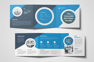 Square Trifold Brochure branding graphic design square design template