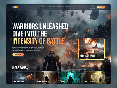 GAMEX Website. animation card ui character design fantasy game game interface gaming metaverse nft game online game product design typography ui upgrade ux web web game web3 website