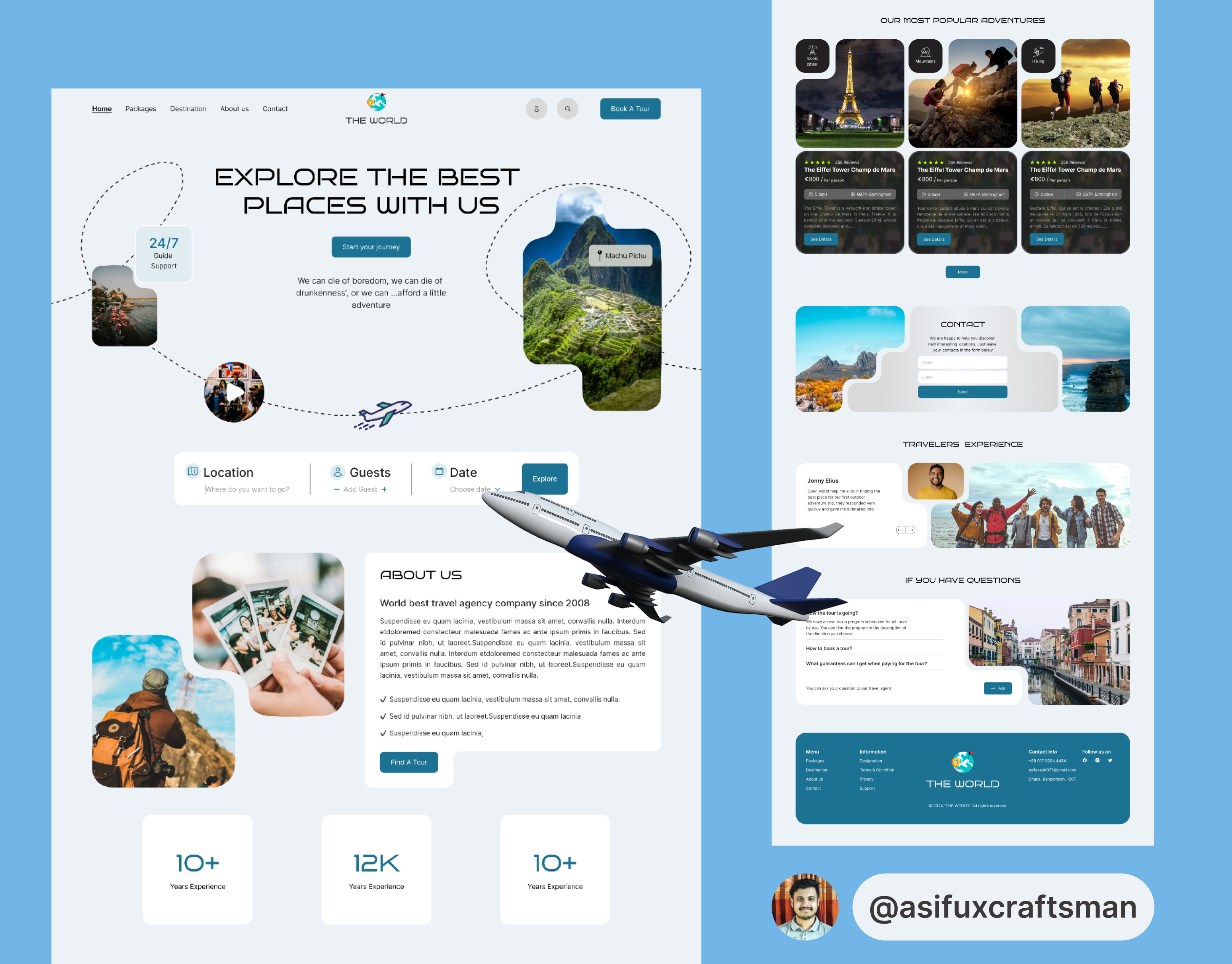 Travel Agency Web Exploration-UI 3d custom adventure booking website flight booking holiday product design tour tour booking tourism travel agent travel app travel landing page travel service travelling trip trip planner uidesign vacation vacation rentals website design