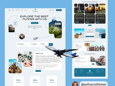 Travel Agency Web Exploration-UI 3d custom adventure booking website flight booking holiday product design tour tour booking tourism travel agent travel app travel landing page travel service travelling trip trip planner uidesign vacation vacation rentals website design