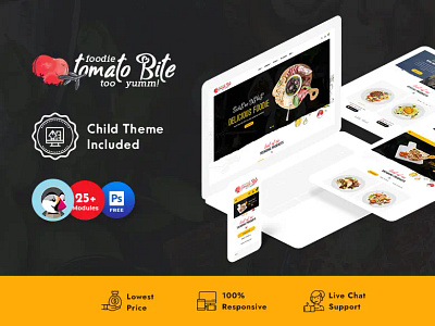 TomatoBite – Fast Food eCommerce Responsive Theme burger design ecommerce fast food food illustration multipurpose online store opencart pizza prestashop shopify templatetrip theme tomato bite woocommerce wordpress