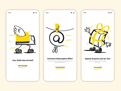 Dynamic Ecommerce App Pop-ups 🌼 app design graphic design illustration typography ui ux vector