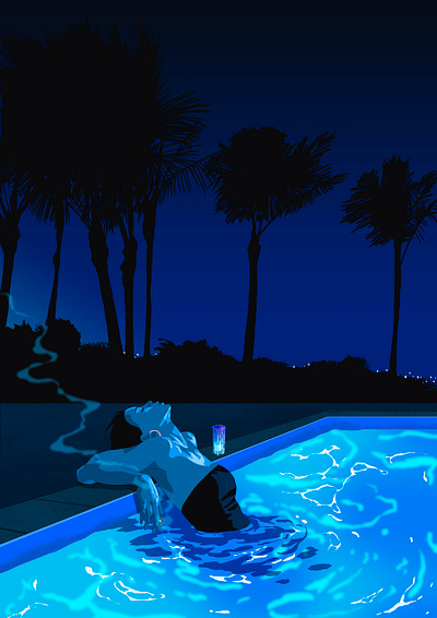 Thirty Days of the Waiting Blues-The Pool blues graphic design illustration