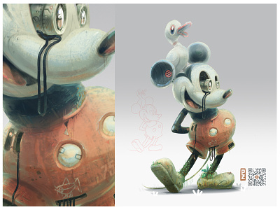 Hey Mickey you're so fine abandoned cg character character design concept art digital painting illustration mickeymouse pakowacz