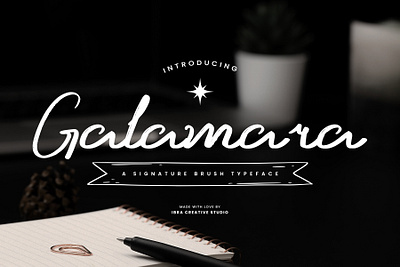 Galamara – A Signature Brush Typeface monoline brush