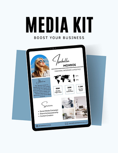 Social Media Kit Template branding brands business facebook graphic design illustration instagram media kit social media twitter youtube