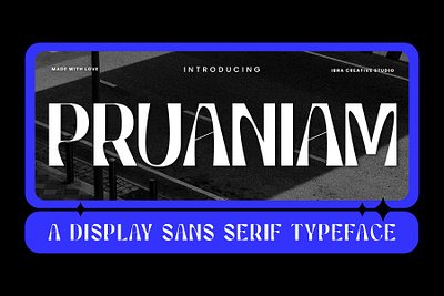 Pruaniam – A Display Sans Serif Typeface sleek typography