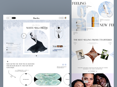 Skincare & Beauty landing page🌝🫧 beauty beauty product cosmetics design e commerce home page landing landing page layout makeup minimal modern product design skincare store typography ui userinterface ux web