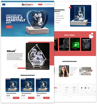 Homepage design for 3d love pix design ui ux web design