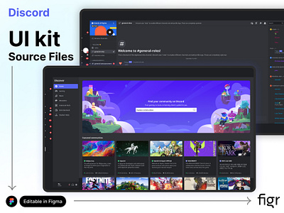 Make Discord UI your own branding design discord editable figma free kit landing page mockup productivity social media template ui ui kit ui ux web app web design website website design workspace