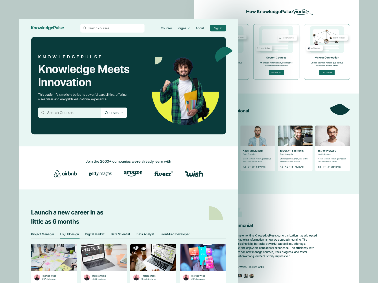 Elearning Project course design edtech elearning landing page learning lms online course product design ui ui kit web website