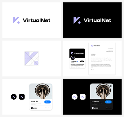 VirtualNet Brand Identity® branding company name identity logo ui design