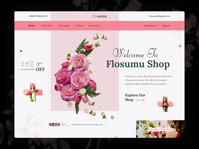 Flowsumu - Flower Shop Website design ecommerce florist flower flower gift flower shop flower website gift shop landing page online shop ui design ux design website design