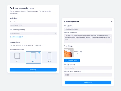 Add a New Product Popups app design candidate dashboard design jobserach lightbox modal window platform pop up product design ui uiux user userexperience userinterface ux