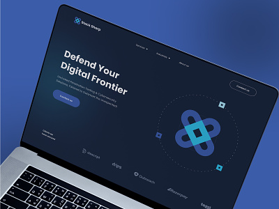 Stack Sharp - Website for cybersecurity Company about blue cybersecurity hero lanidng page modern service services team ui ux website