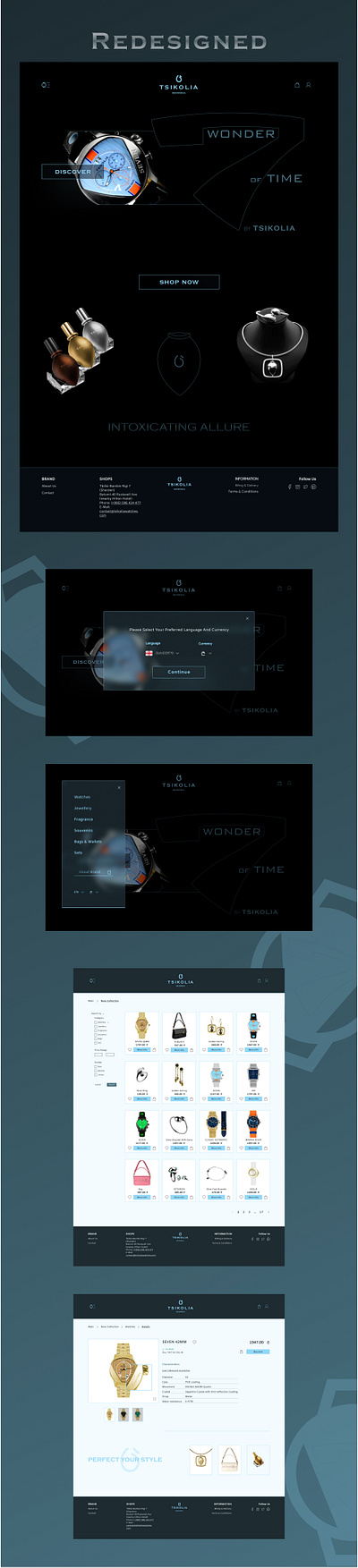 Redesign of Tsikolia Watches website e commerce redesign ui ux webdesign