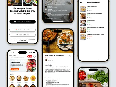 Food Recipe Finder - Mobile Application android app concept design figma food food app food app design food engagement interface ios mobile mobile app recipe recipe app recipe finder recipe finder app ui user engagement user interface ux
