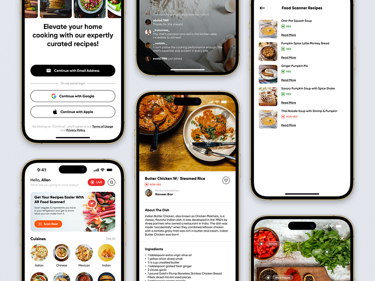 Food Recipe Finder - Mobile Application by Divyansh Bhatnagar on Dribbble