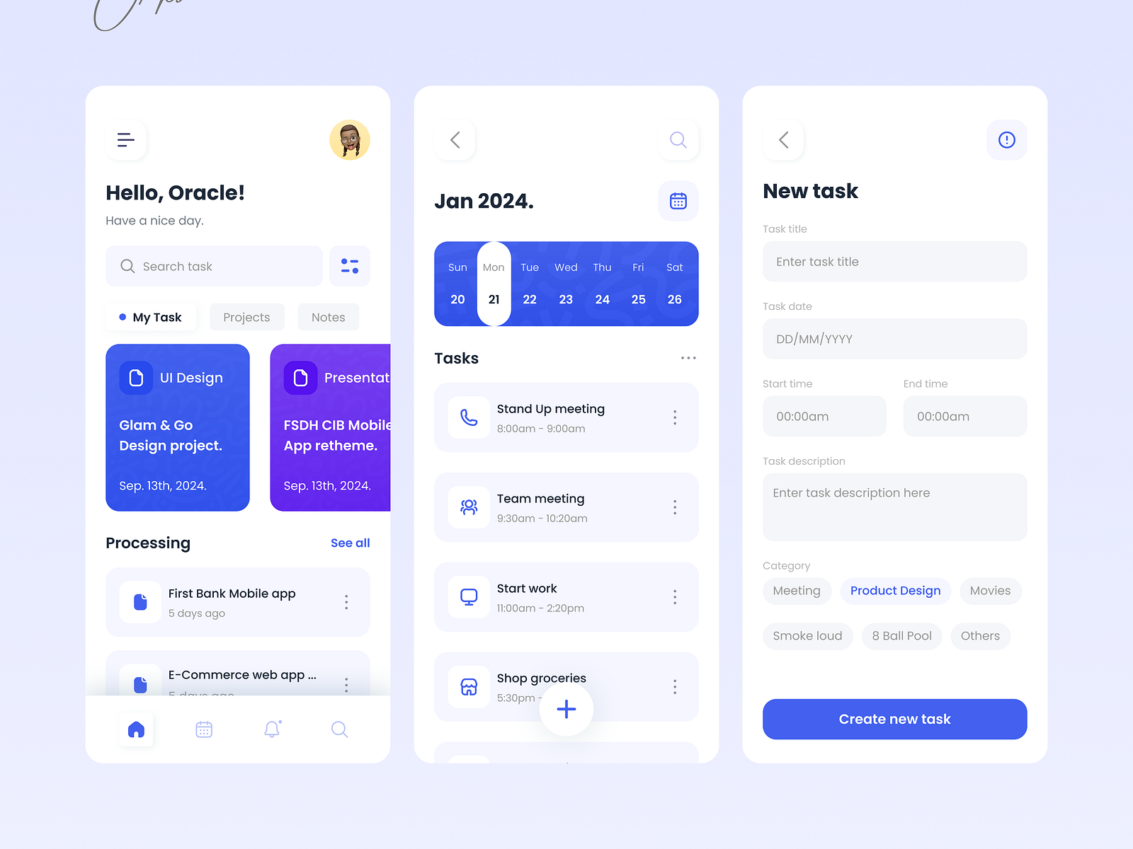 Task Manager mobile app by Jelil Ajao on Dribbble