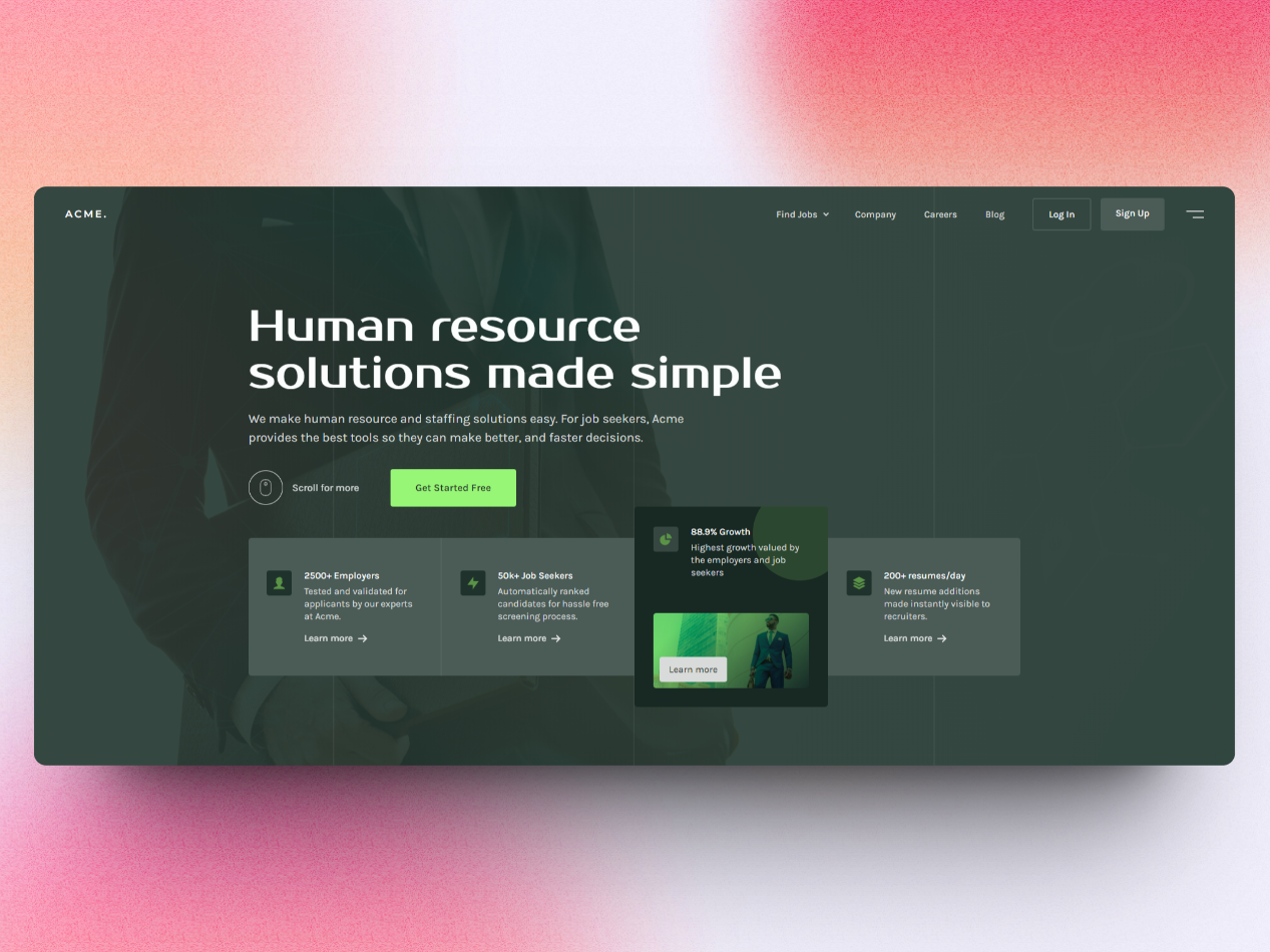 Job Portal Free Cloneable Hero Section Design - Made in Webflow by The ...