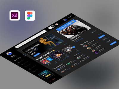 NFT Dashboard Design 3d adobe xd adobe xd design animation dashboard design figma figma apps figma dashboard figma design figma kit figma ui kit mobile app design modern ui ui uiux uiux design xd xd dasjboard xd design