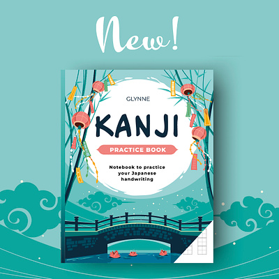 Kanji Practice Book book cover design design editorial graphic design illustration japanese kanji practice typography vector